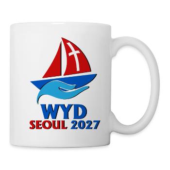 Weltjugendtag Seoul 2027 Fanlogo WJT GMG JMJ - Tasse - Weiß - Rechts