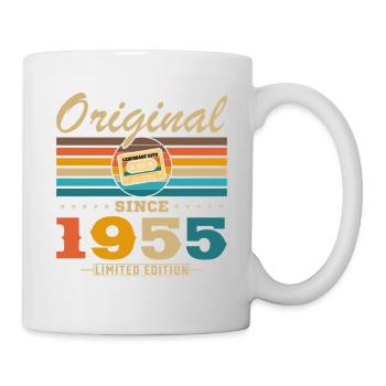 70 Jahre 1955 Vintage Retro Jubiläumsgeschenk - Tasse - Weiß - Rechts