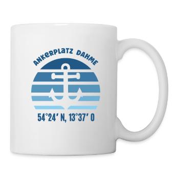 Dahme Ankerplatz Ostsee Küste Koordinaten Anker - Tasse - Weiß - Rechts