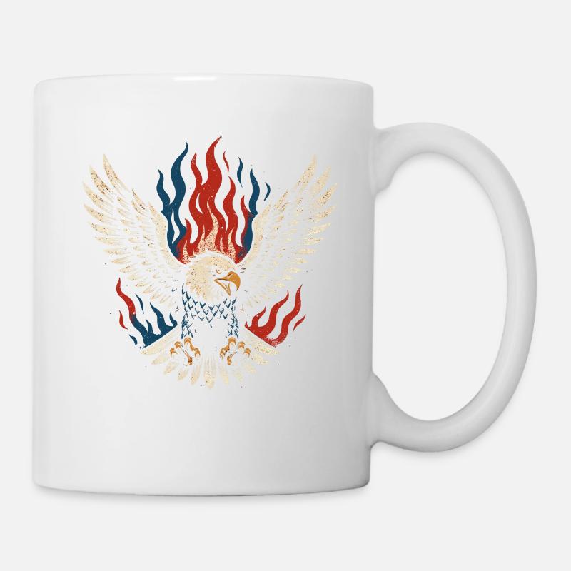 Américain - Flaming Eagle - Mug blanc - blanc