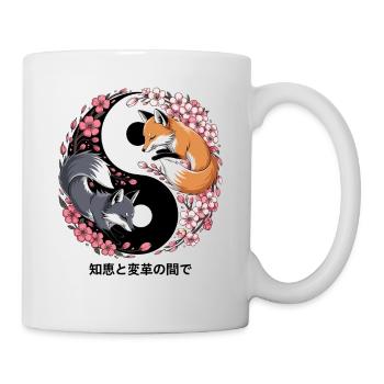 Kitsune Fuchs, Japanische Anime & Mythologie - Tasse - Weiß - Rechts