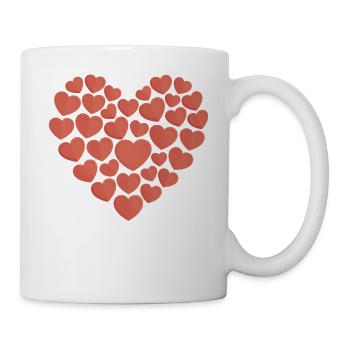 Un coeur fait de coeurs Saint-Valentin Amour mignon - Mug blanc - blanc - Droite