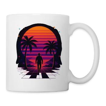 Synthwave Cowboy - Clothing Desert - Mug - white - Right