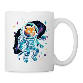 Space Cat - Astronauten Katze - Tasse - Weiß - Rechts