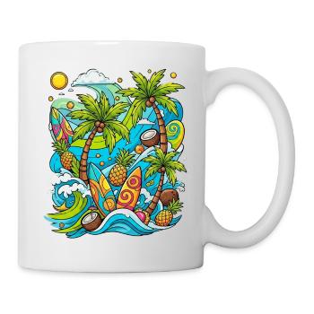 Tropical holiday pattern - Mug - white - Right