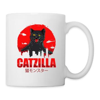 Catzilla Attack - Tokyo Monster Cat Vintage - Mug blanc - blanc - Droite