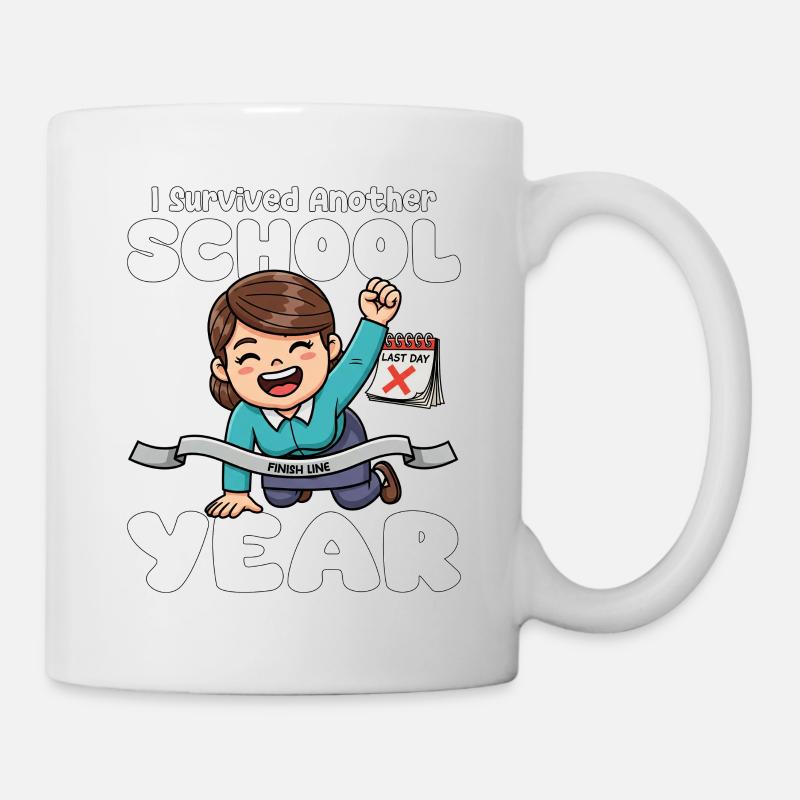 I SURVIVED ANOTHER SCHOOL YEAR - TEACHER GIFT - Mug - white