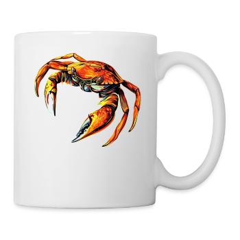Crabe Crabe Crustacés Crabe Crabe de rivage Écrevisses - Mug blanc - blanc - Droite
