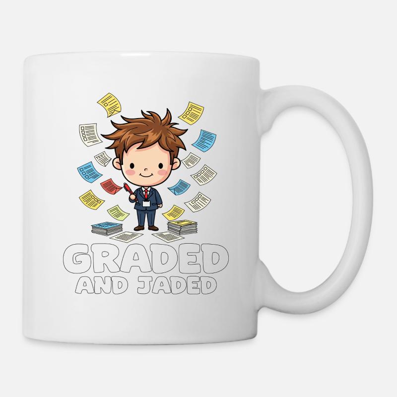 GRADED AND JADED - CADEAU DE L’ENSEIGNANT - Mug blanc - blanc