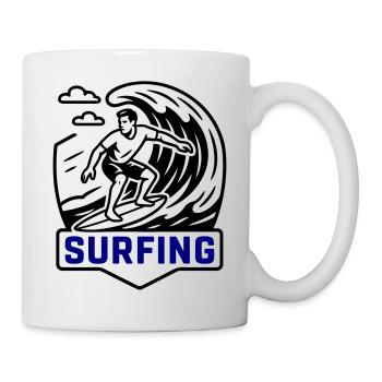 Surfing Symbol Surfer - Tasse - Weiß - Rechts