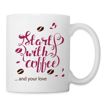 start with coffee and your love - Mug - white - Right