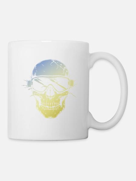 Ski Skibrille Skelett - Tasse - Weiß