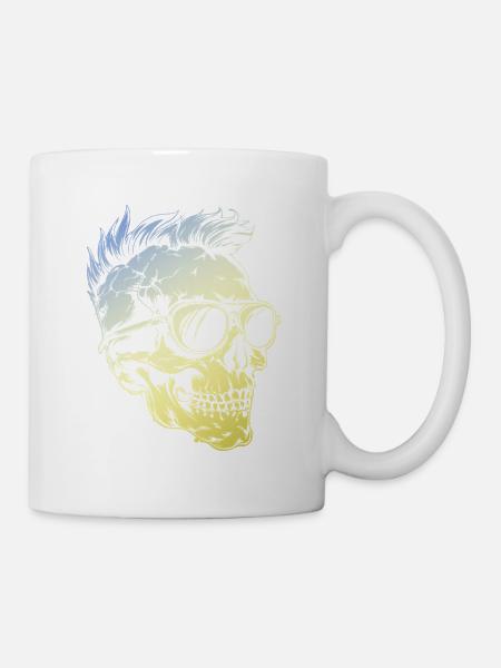 Punker Skull - Tasse - Weiß