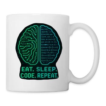 Eat Sleep Code Repeat Geek Design - Mug - white - Right