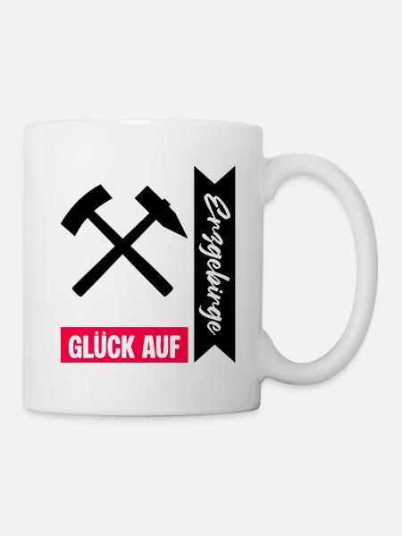 Erzgebirge Bergmann Gruss - Tasse - Weiß