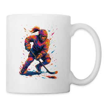 Hockey sur glace Joueuse de hockey sur glace Femme - Mug blanc - blanc - Droite