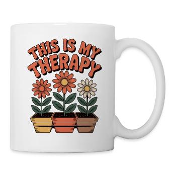 Flowers instead of therapists - Mug - white - Right
