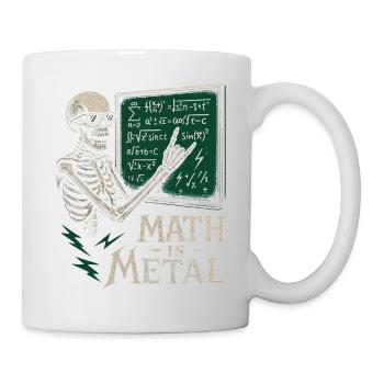 Math est une jupe de tableau noir squelette en métal - Mug blanc - blanc - Droite