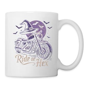 Balade de sorcière à moto à la pleine lune - Mug blanc - blanc - Droite
