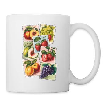 Fruity vintage stamps - Mug - white - Right
