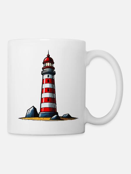 Leuchtturm - Tasse - Weiß
