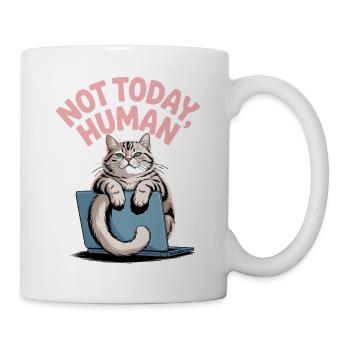 Katzen Spruch n’est pas aujourd’hui l’homme Büro Cat Homeoffice - Mug blanc - blanc - Droite