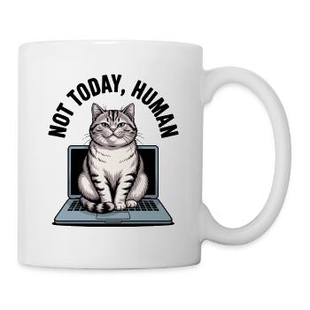 Katzen Spruch n’est pas aujourd’hui l’homme Büro Cat Homeoffice - Mug blanc - blanc - Droite