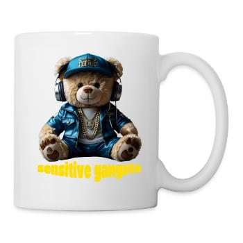 Lustiger Teddybär Sensibler Gangsta - Tasse - Weiß - Rechts