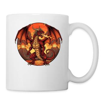 Roter Drache - Tasse - Weiß - Rechts