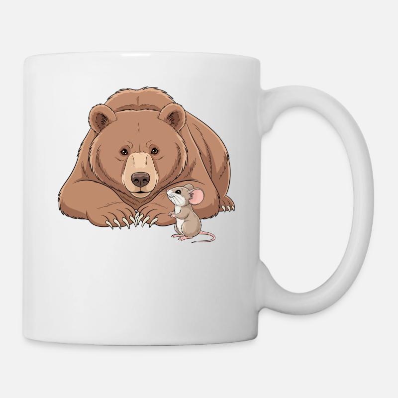 Bär und Maus - Tasse - Weiß