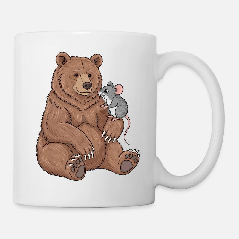 Bär und Maus - Tasse - Weiß