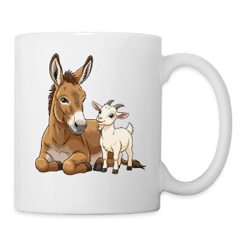Esel und Ziege - Tasse - Weiß - Rechts