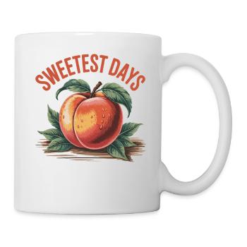 Pfirsich Sommer Shirt - Tasse - Weiß - Rechts