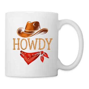 Howdy Cowboy Hat and Bandana Style - Mug - white - Right