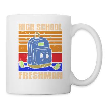 High School Freshman Backpack Cartoon - Mug - white - Right
