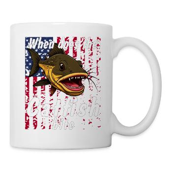 When does the catfish bite - Tasse - Weiß - Rechts