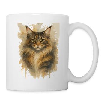 Majestätische Maine Coon Kunstvoll - Tasse - Weiß - Rechts