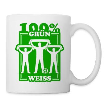 Grün Weiss Fussball - Tasse - Weiß - Rechts