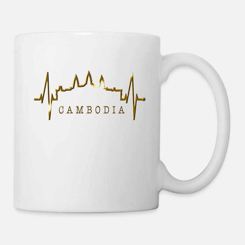 Cambodia Skyline Heartbeat Siem Raep Angkor Wat - Mug blanc - blanc