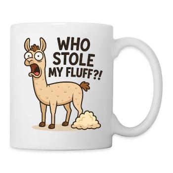 Humorvolles Lama mit Flusen - Tasse - Weiß - Rechts