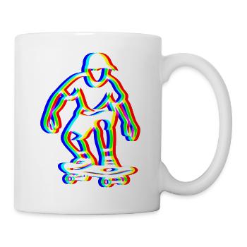 Glitch Skater – Straßenschwingungen - Tasse - Weiß - Rechts