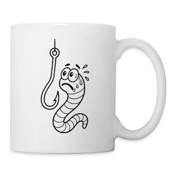 Ver de panique à l’hameçon - Mug blanc - blanc - Droite