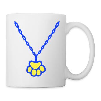 Cat Paw Dog Animal Necklace Choker Jewelry - Mug - white - Right