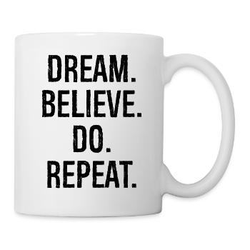 rêve croire répéter - Mug blanc - blanc - Droite