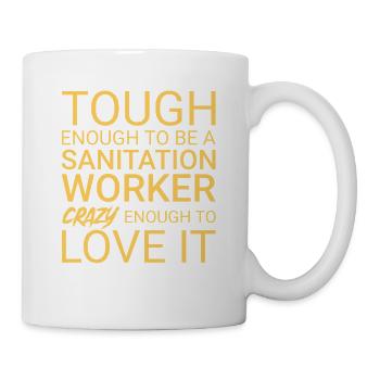 Travailleur de l’assainissement Crazy - Mug blanc - blanc - Droite