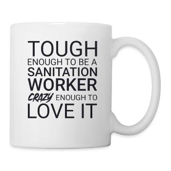 Travailleur de l’assainissement Crazy - Mug blanc - blanc - Droite