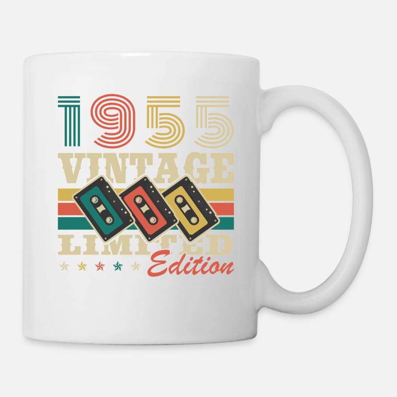 1955 Vintage Cadeau Anniversaire Rétro - Mug blanc - blanc