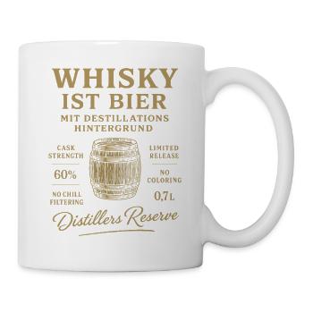 Whisky is beer with distillation background - Mug - white - Right
