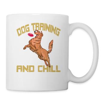 Dog Training And Chill Funny Pet Bond Frisbee Play - Mug - white - Right