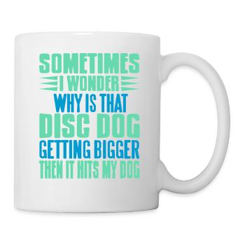 Funny Disc Dog Joke Trainer Humor Frisbee Fails - Mug - white - Right